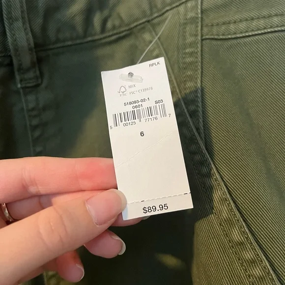 NWT Gap Olive Green Barrel Pants - Picture 5 of 5